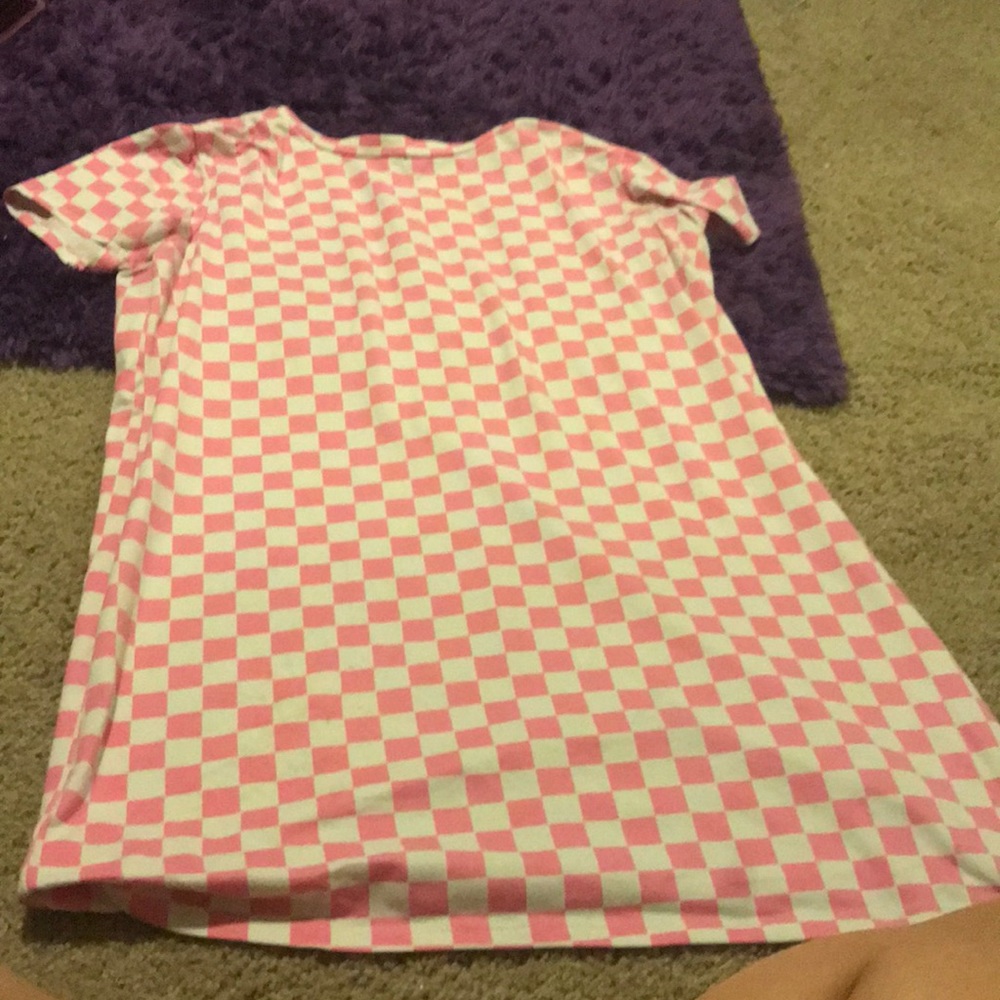 Pink and white dress
